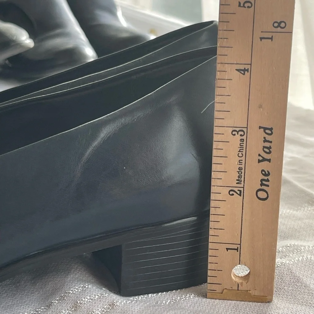 Munro Navy Blue Block Heeled Pumps 11 - Picture 3 of 13